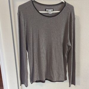 Caslon Ribbed Gray Women's Sweater